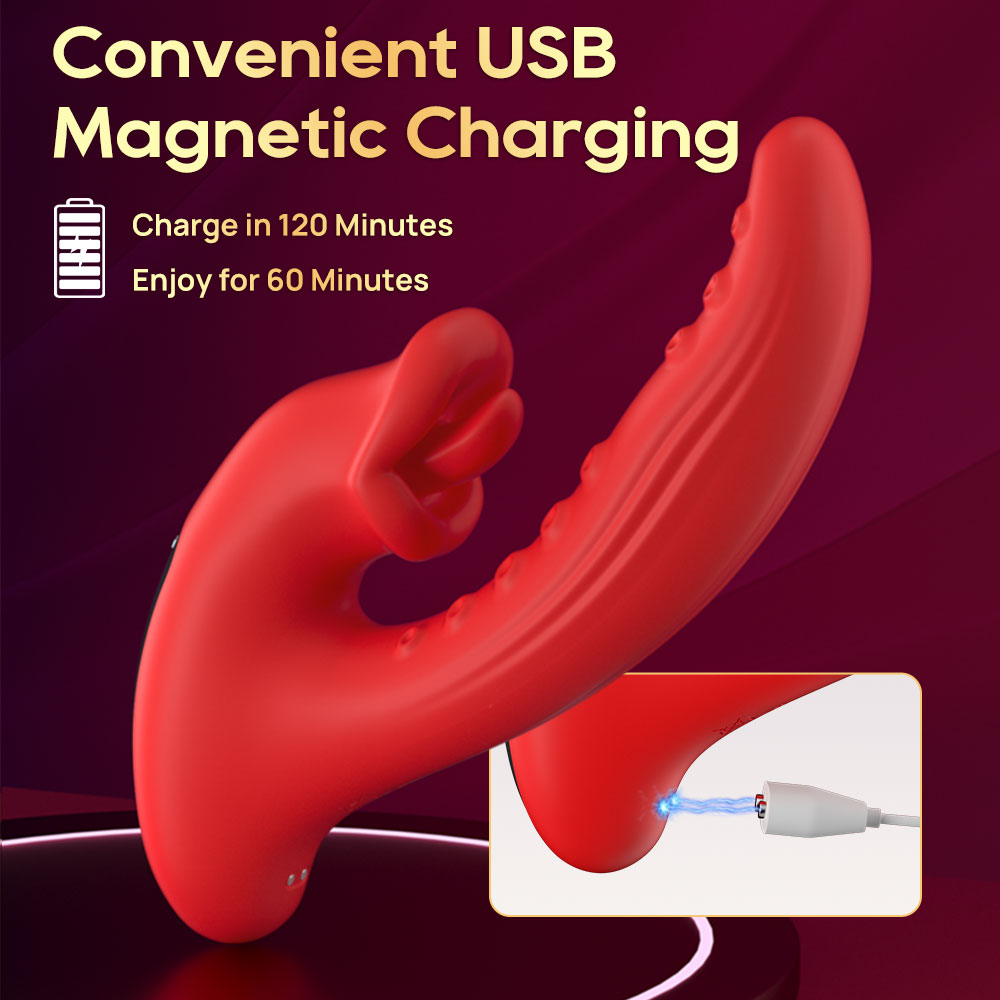 Magnetic USB charging for the red personal massager